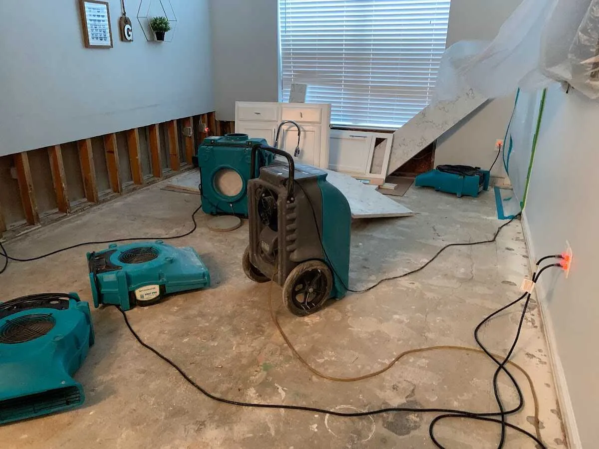Dehumidifier in flood-cut room for Water Extraction & Removal in Elgin